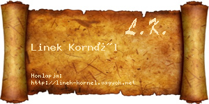 Linek Kornél névjegykártya