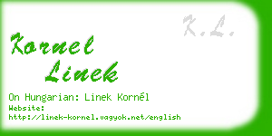 kornel linek business card